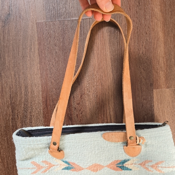 MZ Fair Trade Handmade Wool Bucket Tote Pastel Bohemian Manos Zapatecos Large - Picture 11 of 11